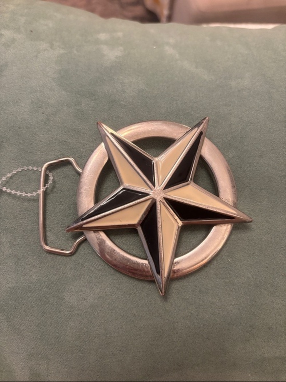 Silver Star Compass Belt Buckle